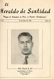 Portada: Reverendo David J. Sol, Superintendente del Distrito Sur de México, Iglesia del Nazareno,