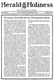 Front page of Herald of Holiness - September 30, 1925