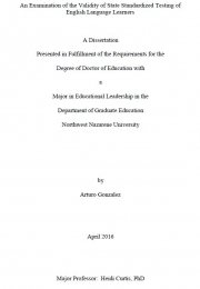 An examination of the validity of state standardized testing of English Language Learners