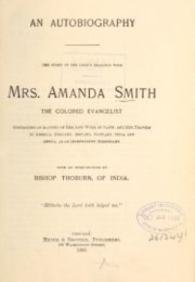 An Autobiography : the story of the Lord's dealings with Mrs. Amanda Smith, the colored evangelist