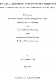 Testing faith: a mixed methods study investigating the relationship between prayer and test anxiety amongst college students