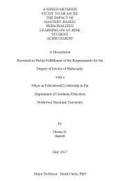 A mixed method study to measure the impact of mastery-based, personalized learning on at-risk student achievement