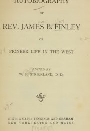 Autobiography of Rev. James B. Finley: or, Pioneer life in the west