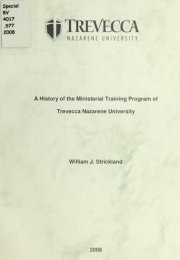 A History of the Ministerial Training Program of Trevecca Nazarene University