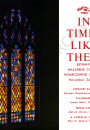 In Times Like These - Bethany Nazarene College Homecoming Concert 1967