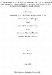 A mixed methods research study investigating the influence of technology on offender mindset, resilience, and self-efficacy in Northwest correctional facilities