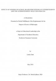 Effects of gender on school board perceptions of superintendents and the superintendent selection process