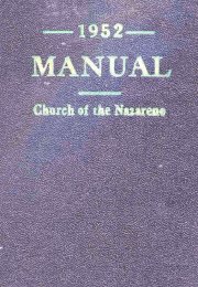 Manual of the Church of the Nazarene, 1952