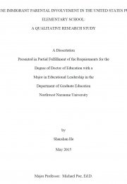 Chinese immigrant parental involvement in the United States public elementary school: A qualitative research study