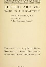 Blessed Ae Ye : Talks on the Beatitudes