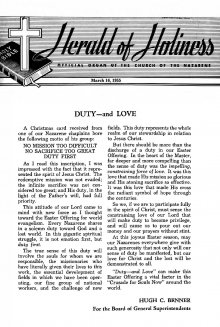 Title Page of Herald of Holiness - March 16, 1955