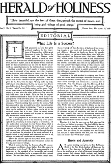 Title Page of Herald of Holiness - April 17, 1918