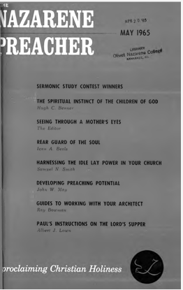 Title Page of Nazarene Preacher