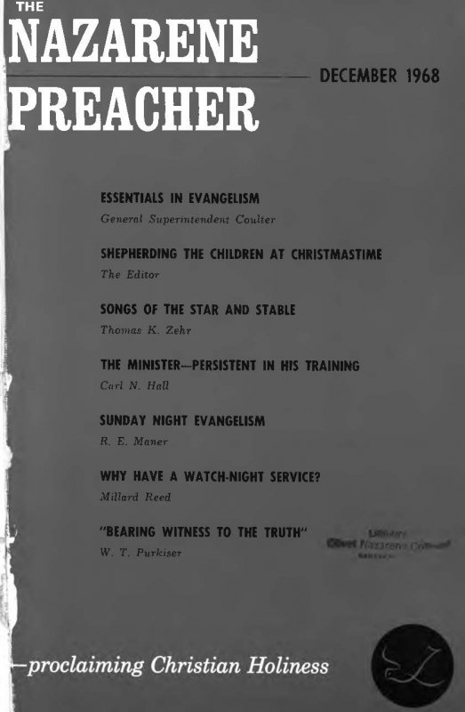 Title Page of Nazarene Preacher
