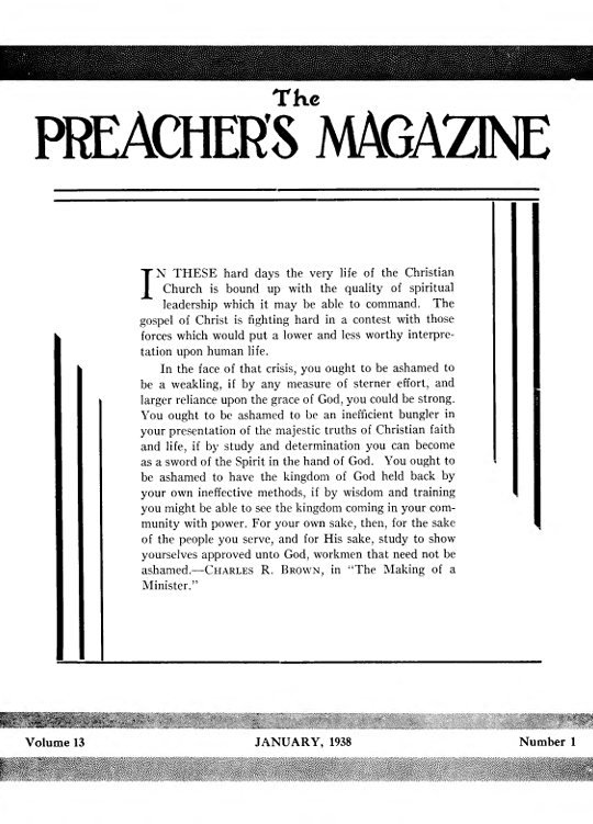 Title Page of Preacher's Magazine