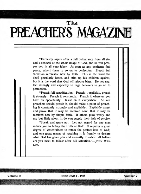 Title Page of Preacher's Magazine