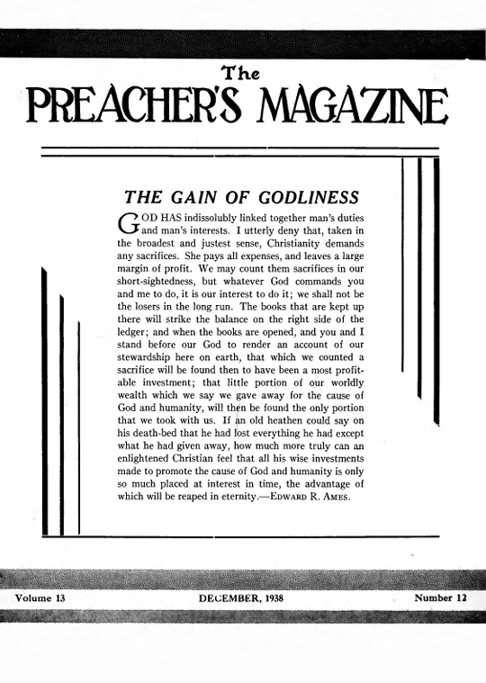 Title Page of Preacher's Magazine