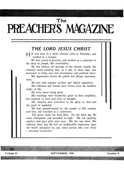 Title Page of Preacher's Magazine