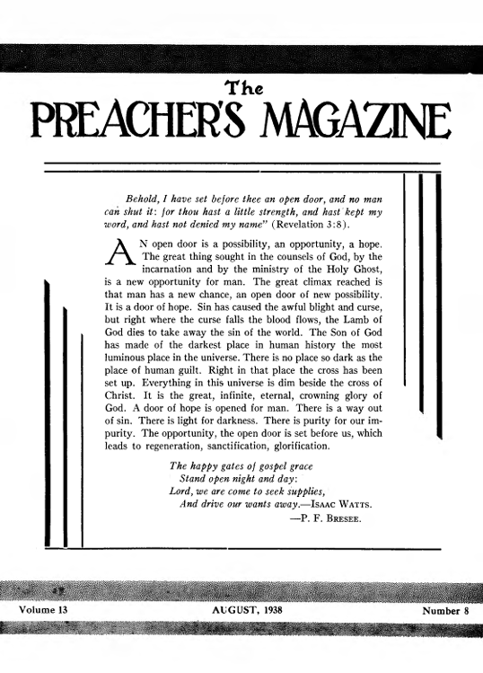 Title Page of Preacher's Magazine