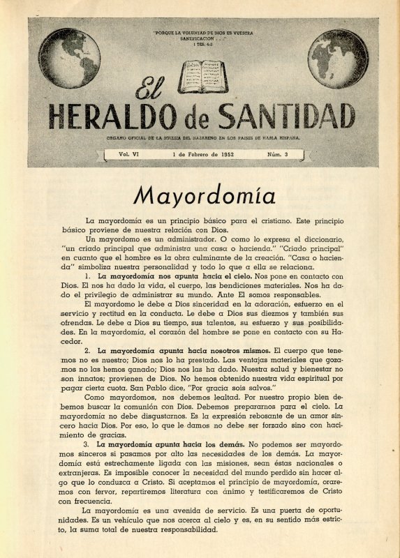 Portada Mayordomía, Anónimo