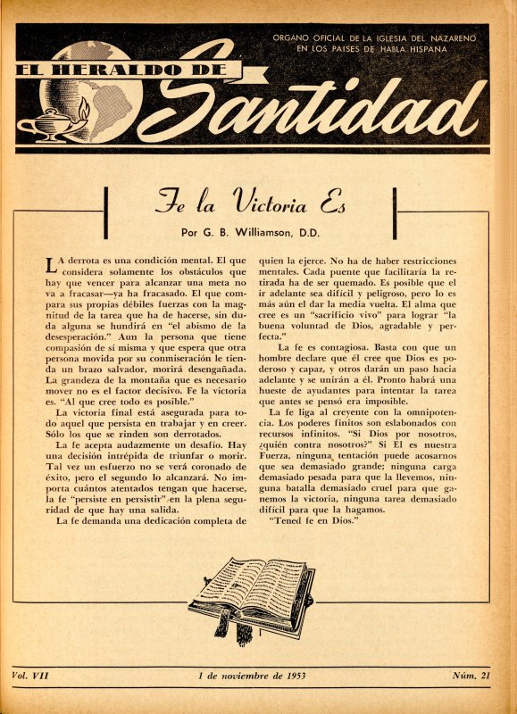 Portada: Fe la victoria es, G. B. Williamson