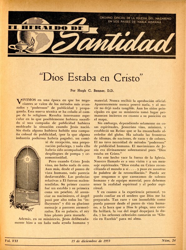 Portada: Dios estaba en Cristo, Hugh C. Benner