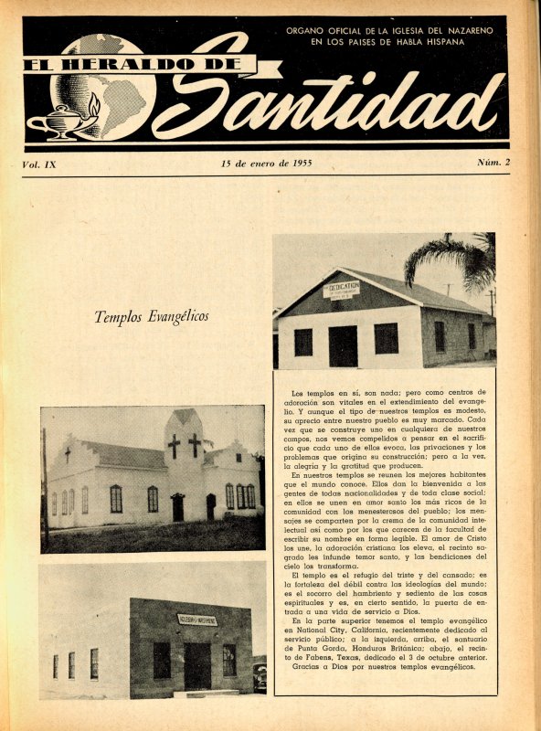 El Heraldo de Santidad, Vol. 9 N° 2, 15 de enero 1955
