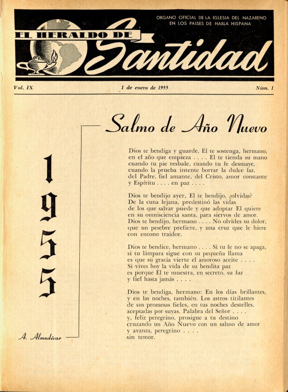 Portada: 1955, Salmo del año nuevo, A. Almudévar