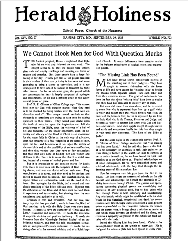 Front page of Herald of Holiness - September 30, 1925