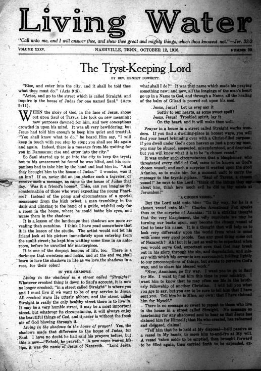 Living Water, October 12, 1916