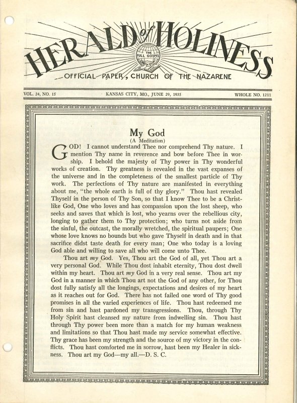 HERALD OF HOLINESS - June 29, 1935