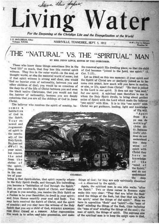 Living Water, September 5, 1912