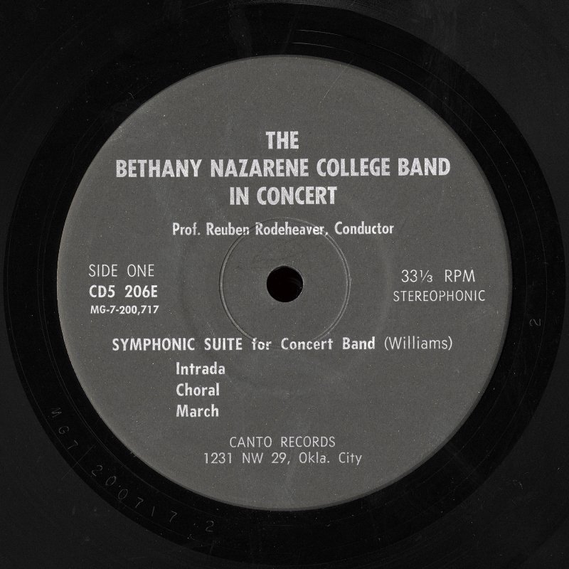 Bethany Nazarene College Band in Concert 1960s