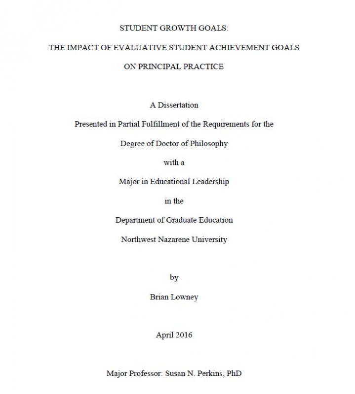 Student growth goals: the impact of evaluative student achievement goals on principal practice