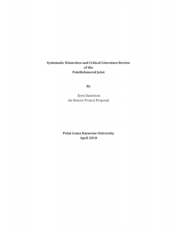 Systematic Dissection and Critical Literature Review of the Patellofemoral Joint