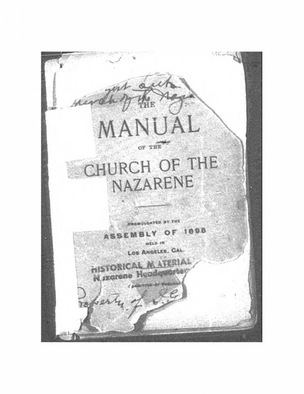 Manual of the Church of the Nazarene (Los Angeles) 1898