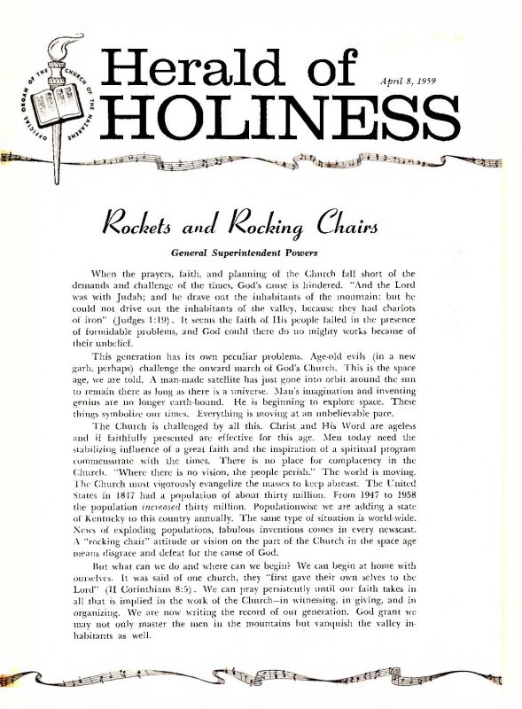 Herald of Holiness - April 8, 1959