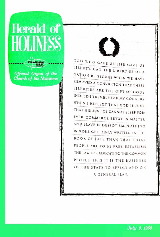 Herald of Holiness - July 3, 1963