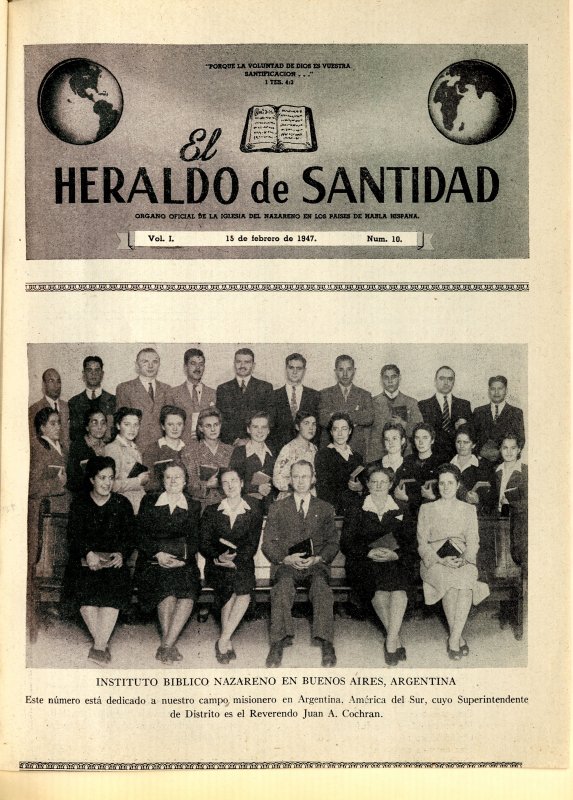 El Heraldo de Santidad, 15 de febrero de 1947, Vol. 1 N° 10