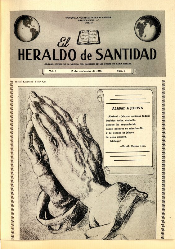 El Heraldo de Santidad, 15 de noviembre de 1946, Vol. 1 N° 4