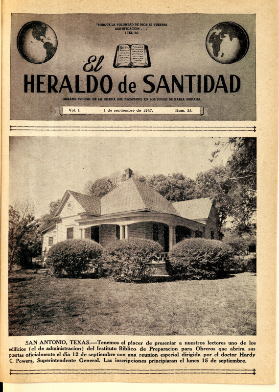 El Heraldo de Santidad, 1 de Septiembre 1947, Vol 1 N°23