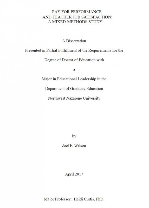 Pay for performance and teacher job satisfaction: a mixed-methods study