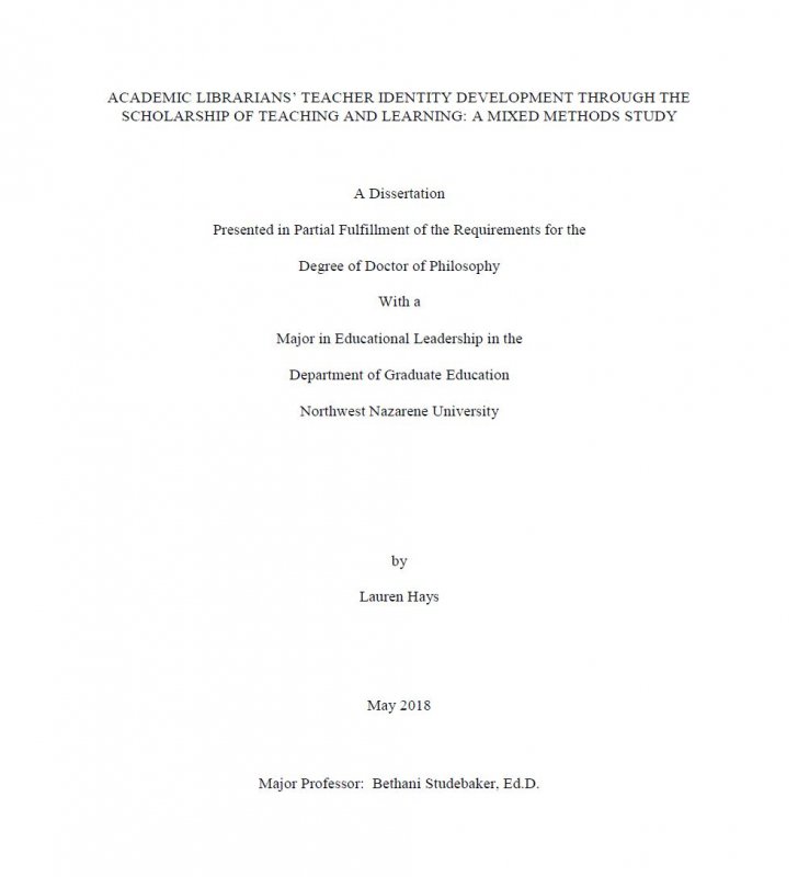 Academic librarians' teacher identity development through the scholarship of teaching and learning: a mixed methods study