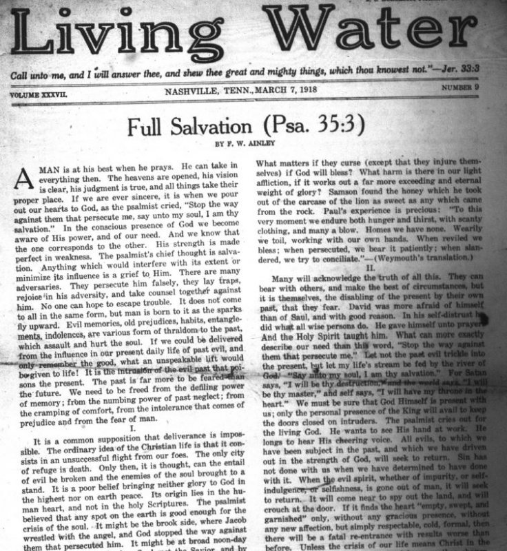 Living Water, Mar. 7, 1918