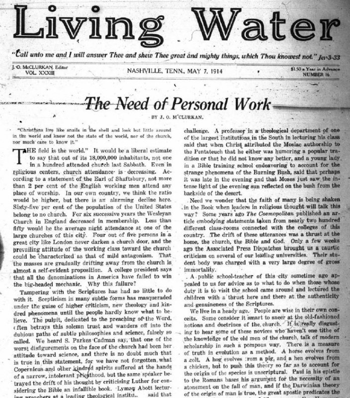 Living Water, May 7, 1914