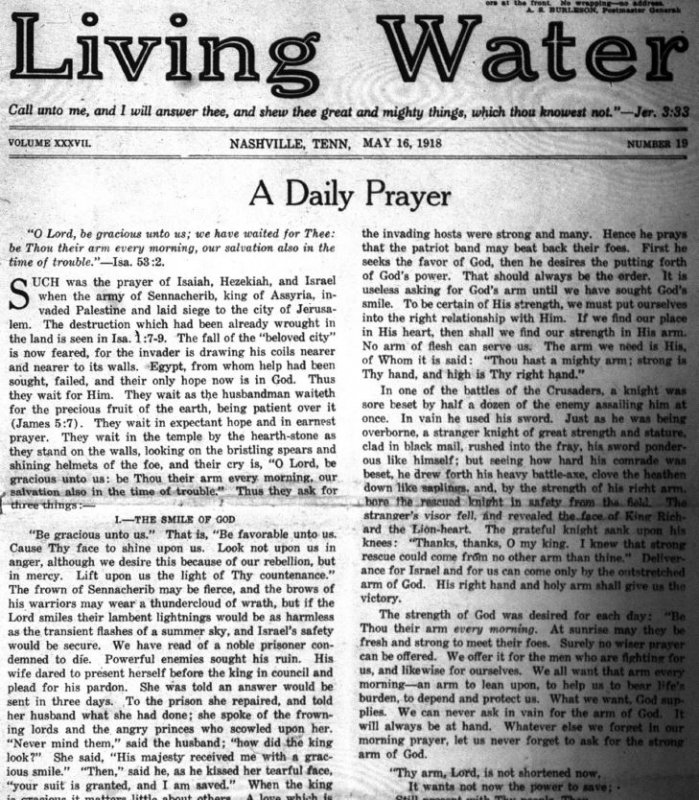 Living Water, May 16, 1918