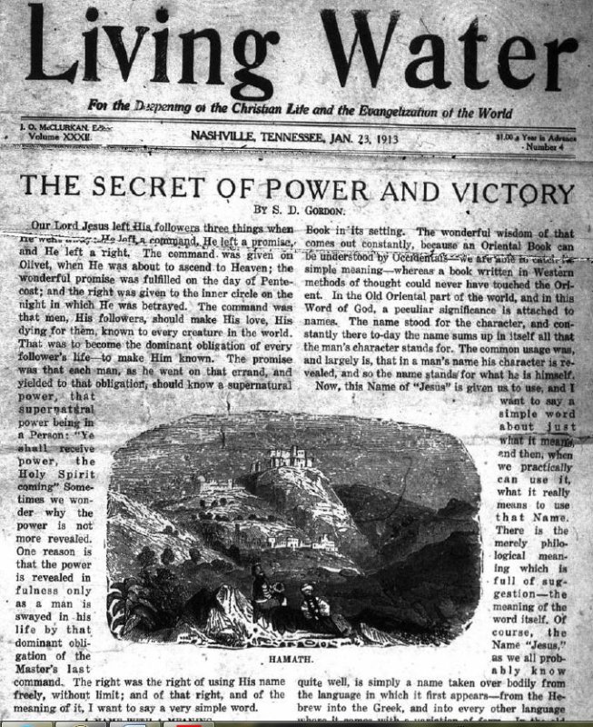 Living Water, Jan. 23, 1913