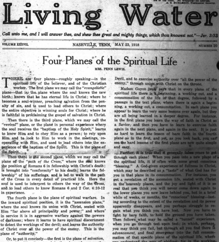 Living Water, May 23, 1918