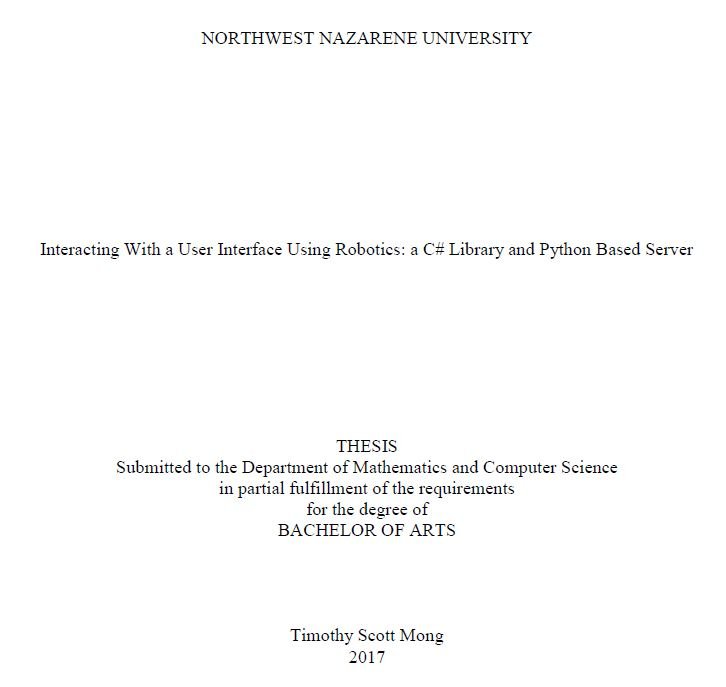 Interacting With a User Interface Using Robotics: a C# Library and Python Based Server