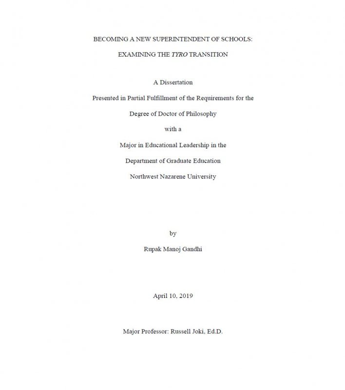 Becoming a new superintendent of schools: examining the tyro transition